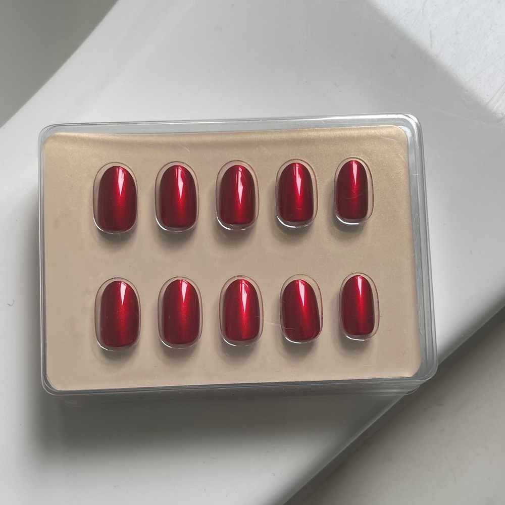 Glamnetic Red Press-On Nails Set - Glossy Cherry Red
